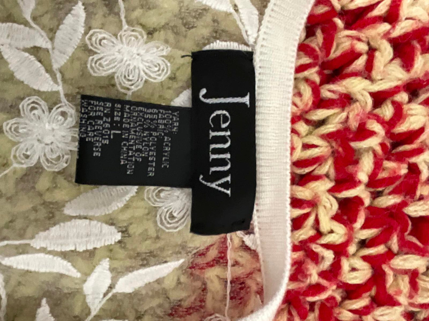 Jenny Cream Lace Vest Ivory Sheer Back Crochet Knit Sleeveless Cardigan Large