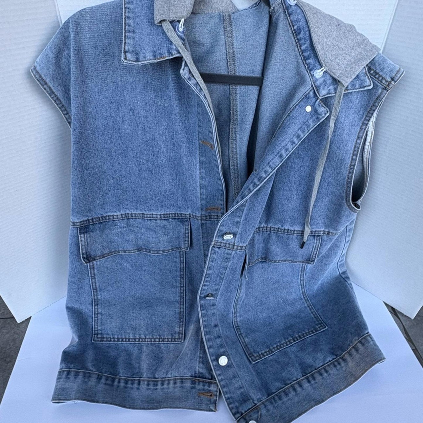 Gray Denim Women's Vest