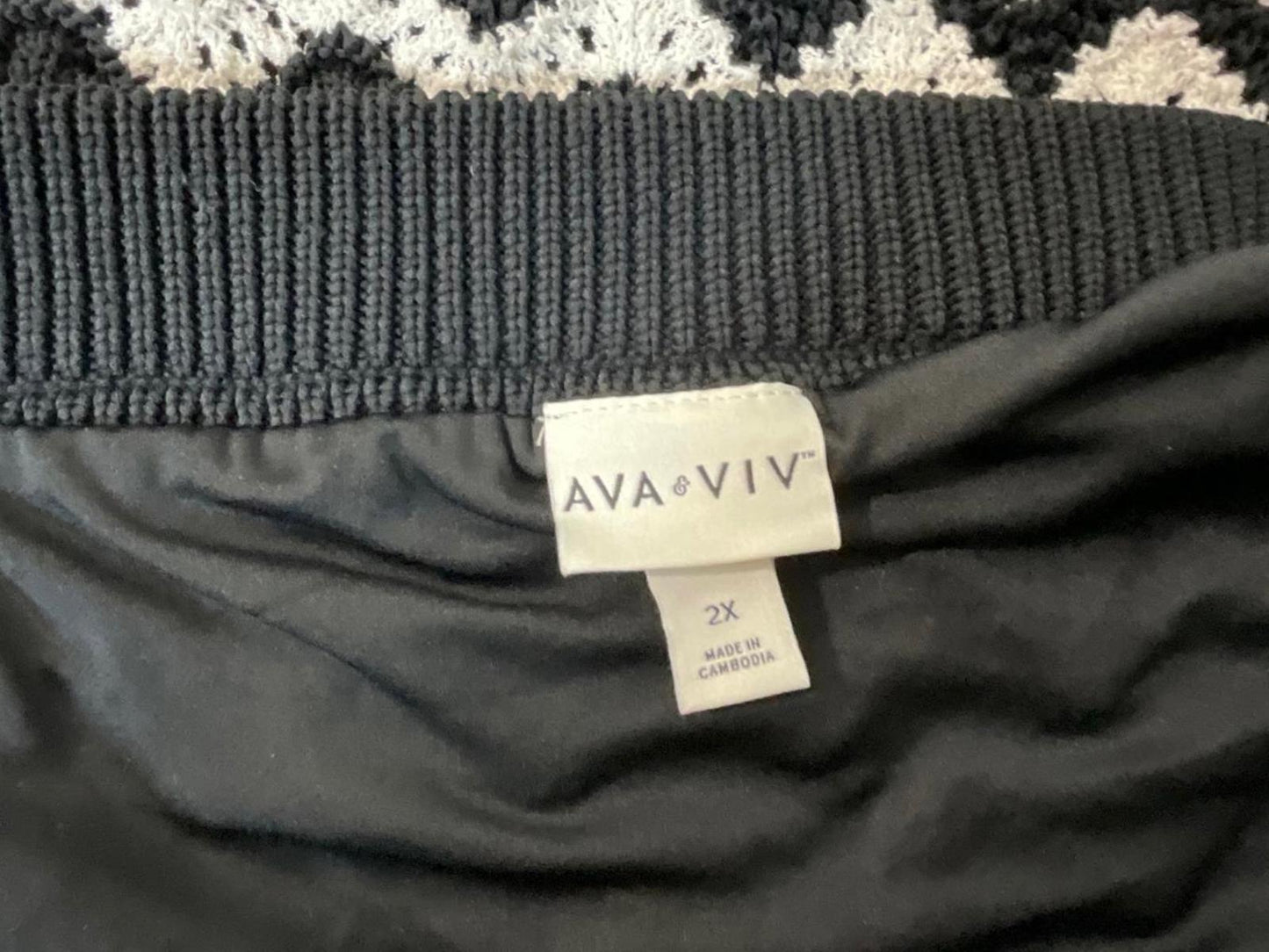 Ava And Viv Plus Size Zig Zag Crochet Knit Chevron Midi Skirt Boho Knee Length