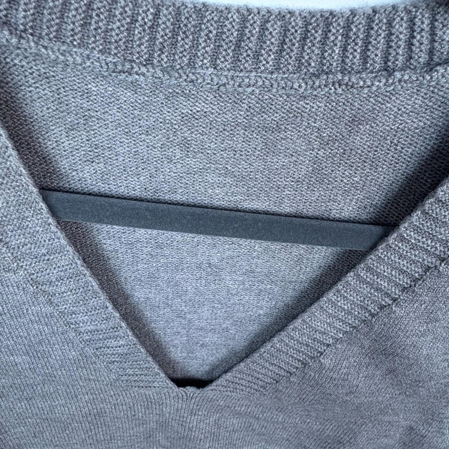 Gray Sleeveless V-Neck Sweater Vest