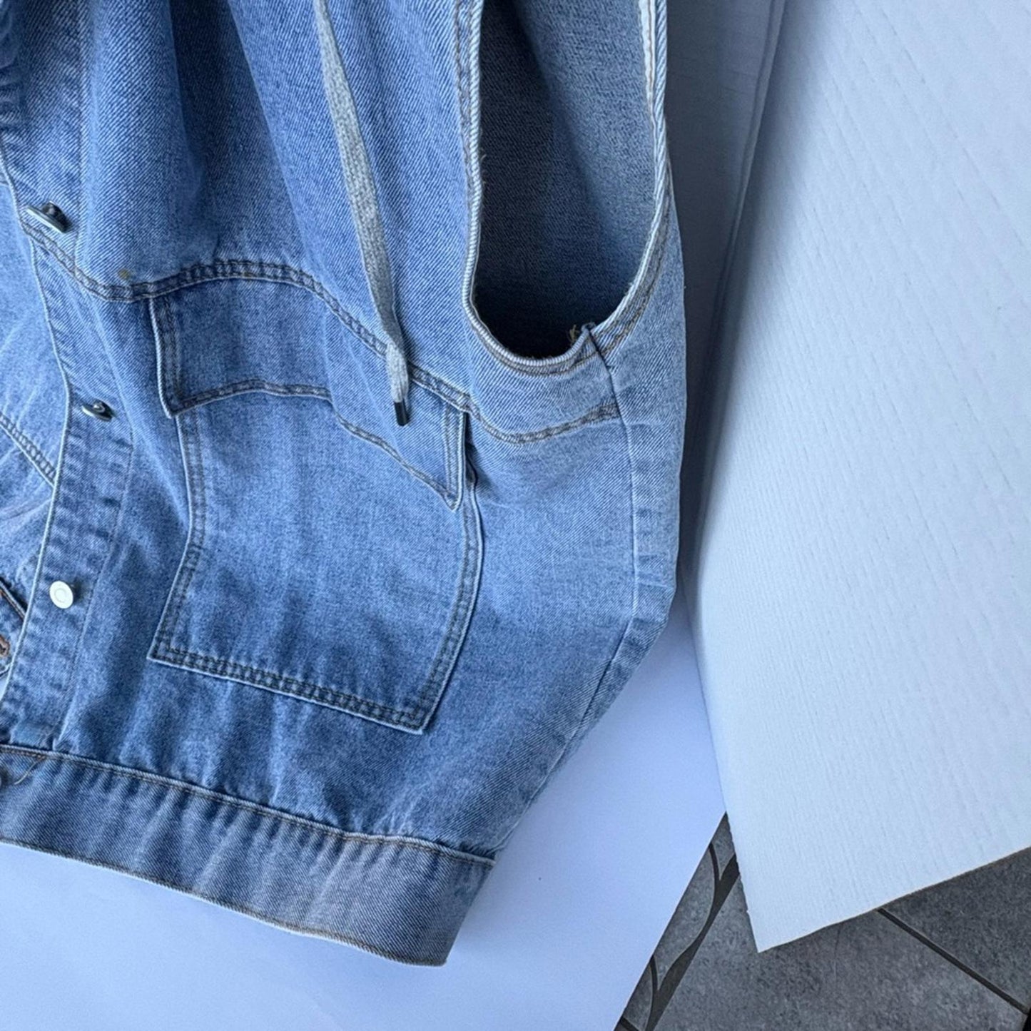 Gray Denim Women's Vest