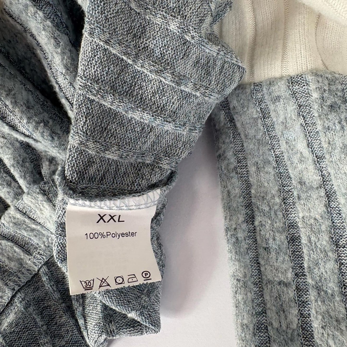 Gray and White Women's Hooded Cardigan