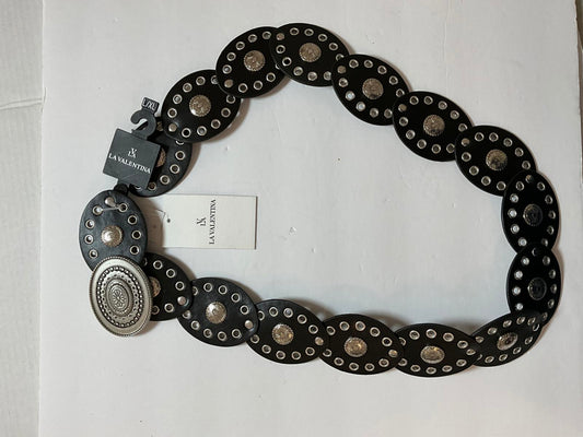 Valentina Brown Leather Western Belt with Silver Conchos