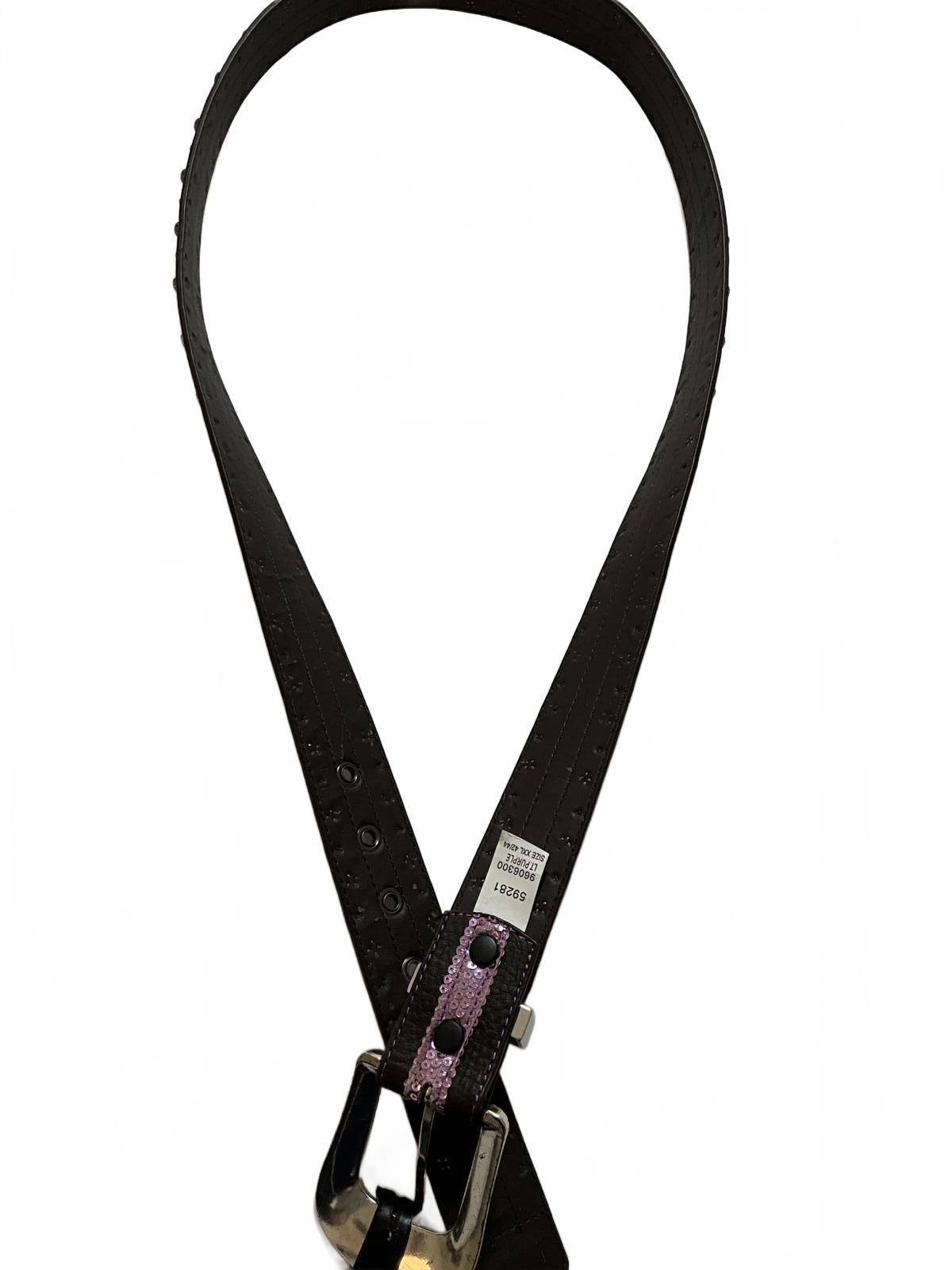 Cowgirl Rock Women's Brown Leather Belt with Pink Sequins -