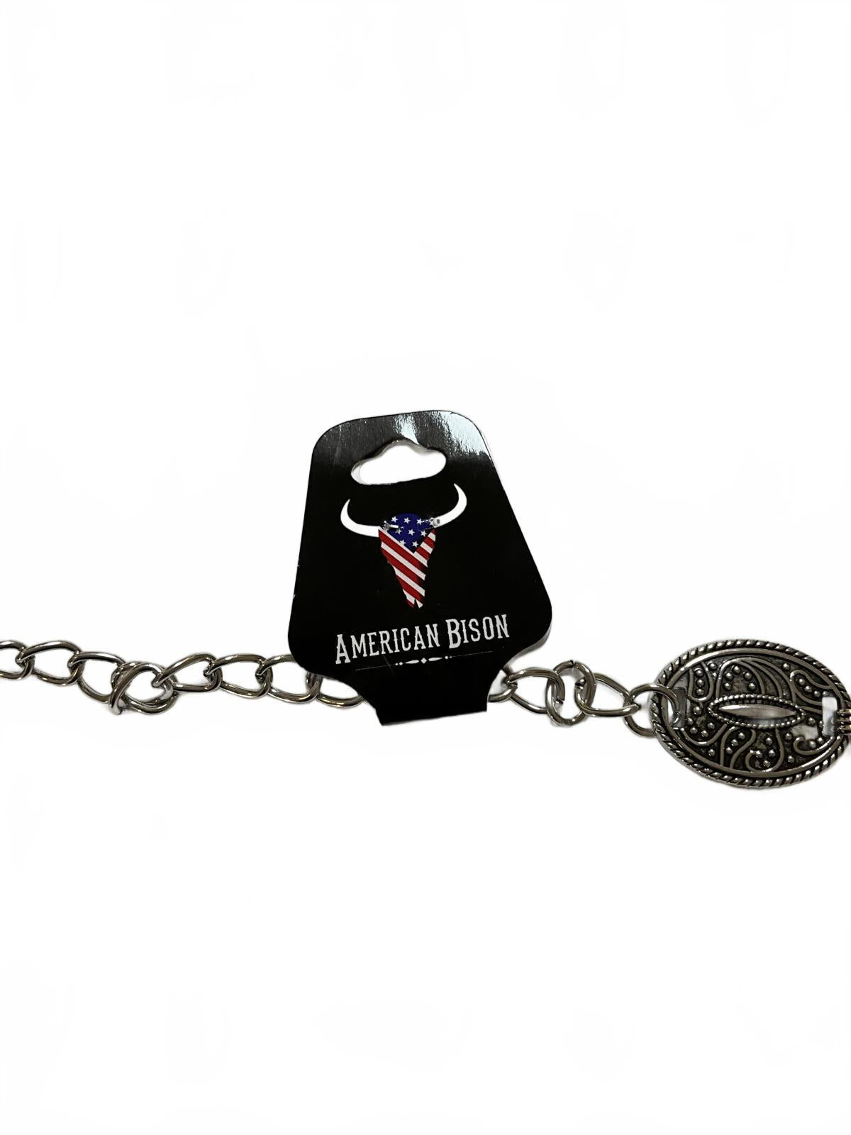 American Bison Silver-Tone Decorative Chain Necklace