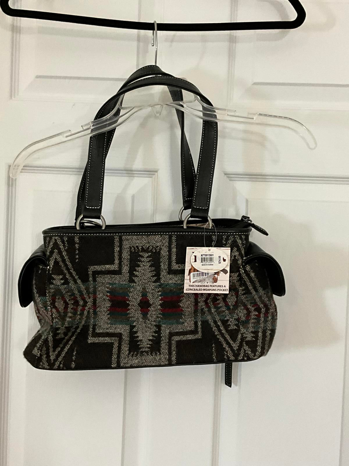 Nocona Southwestern Tapestry Bag Aztec Western Purse Concealed Carry Pocket NWT