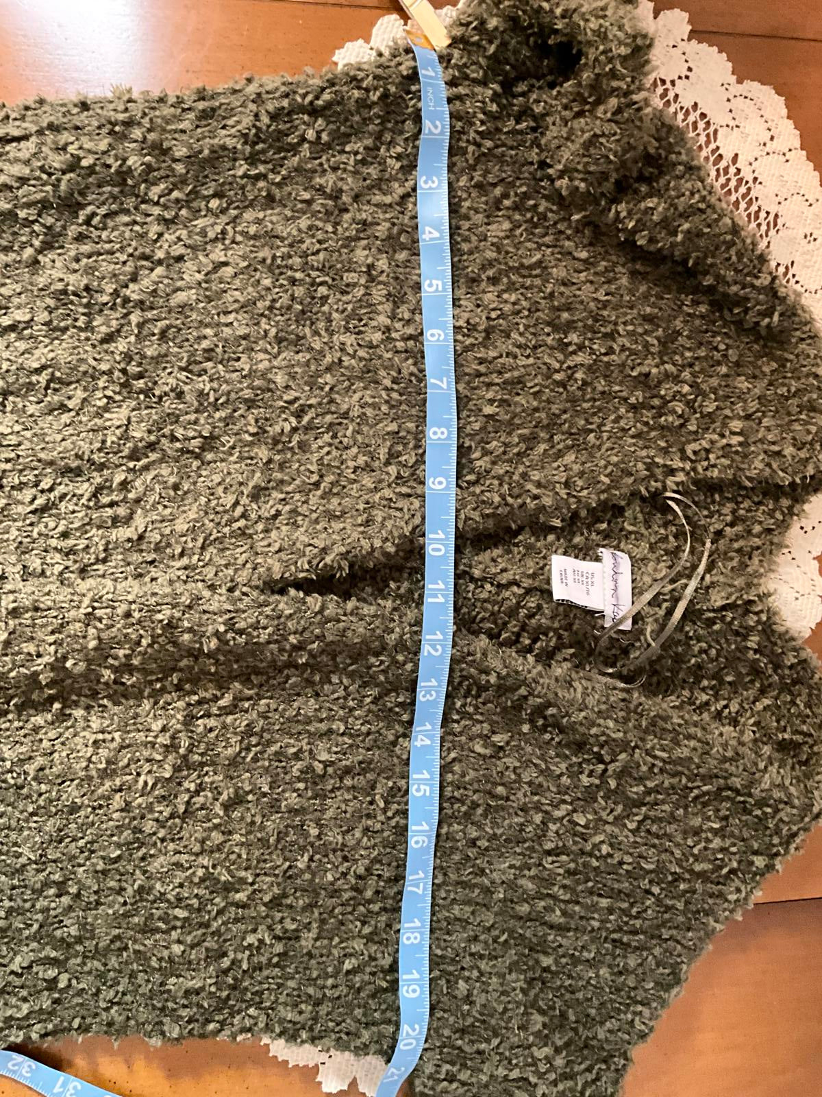 Cozy KL Olive Green Textured Open Front Cardigan Sweater