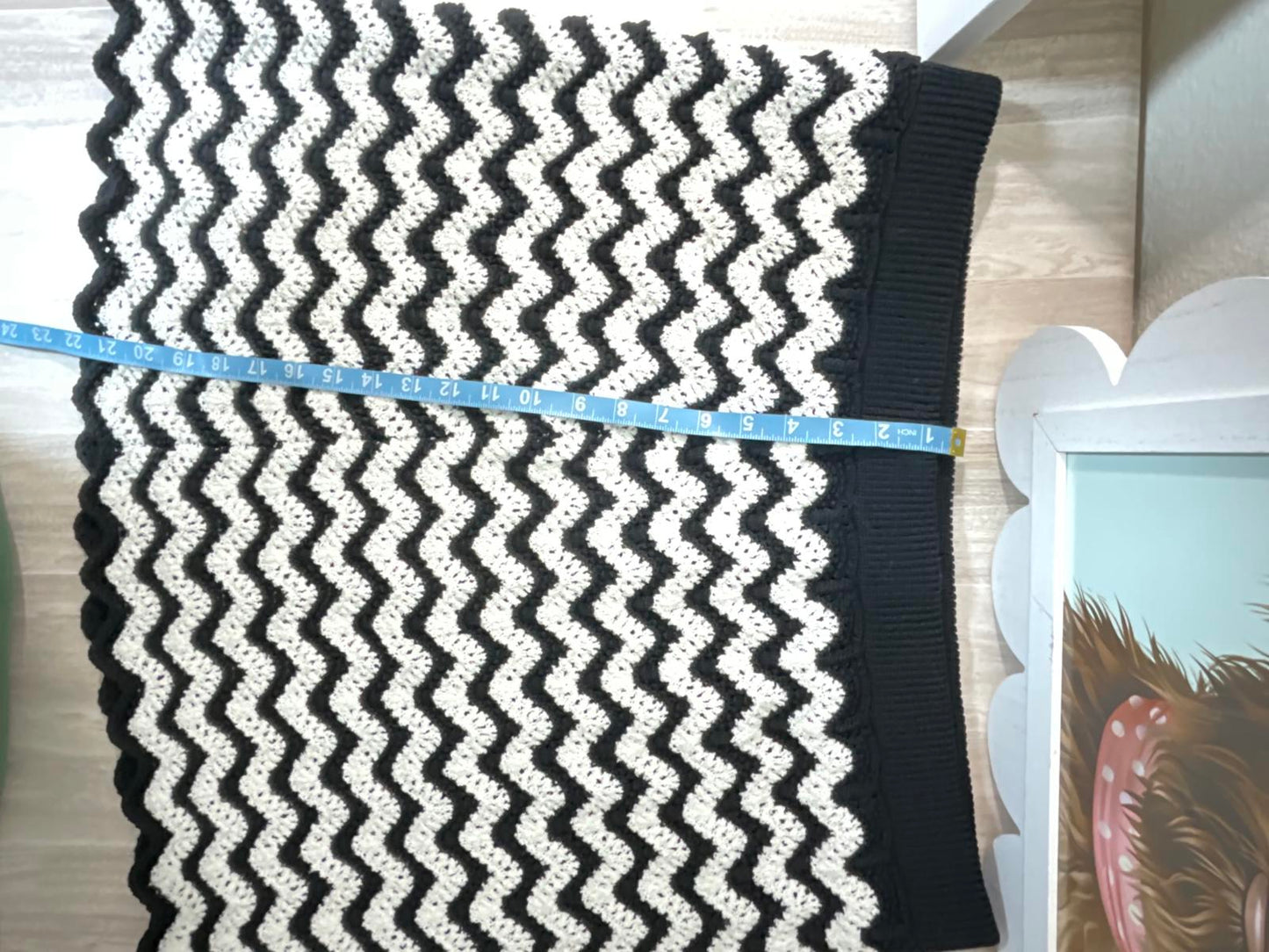 Ava And Viv Plus Size Zig Zag Crochet Knit Chevron Midi Skirt Boho Knee Length