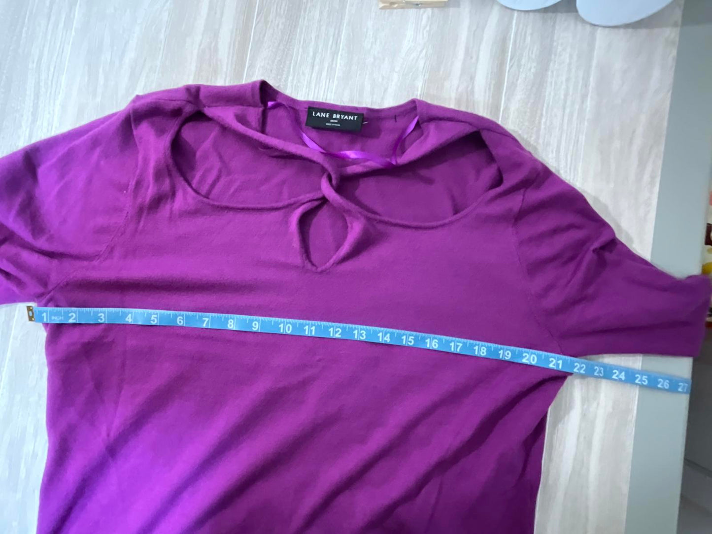 Lane Bryant Plus Size Purple Knit Sweater With Cutout Neckline Size 18 20