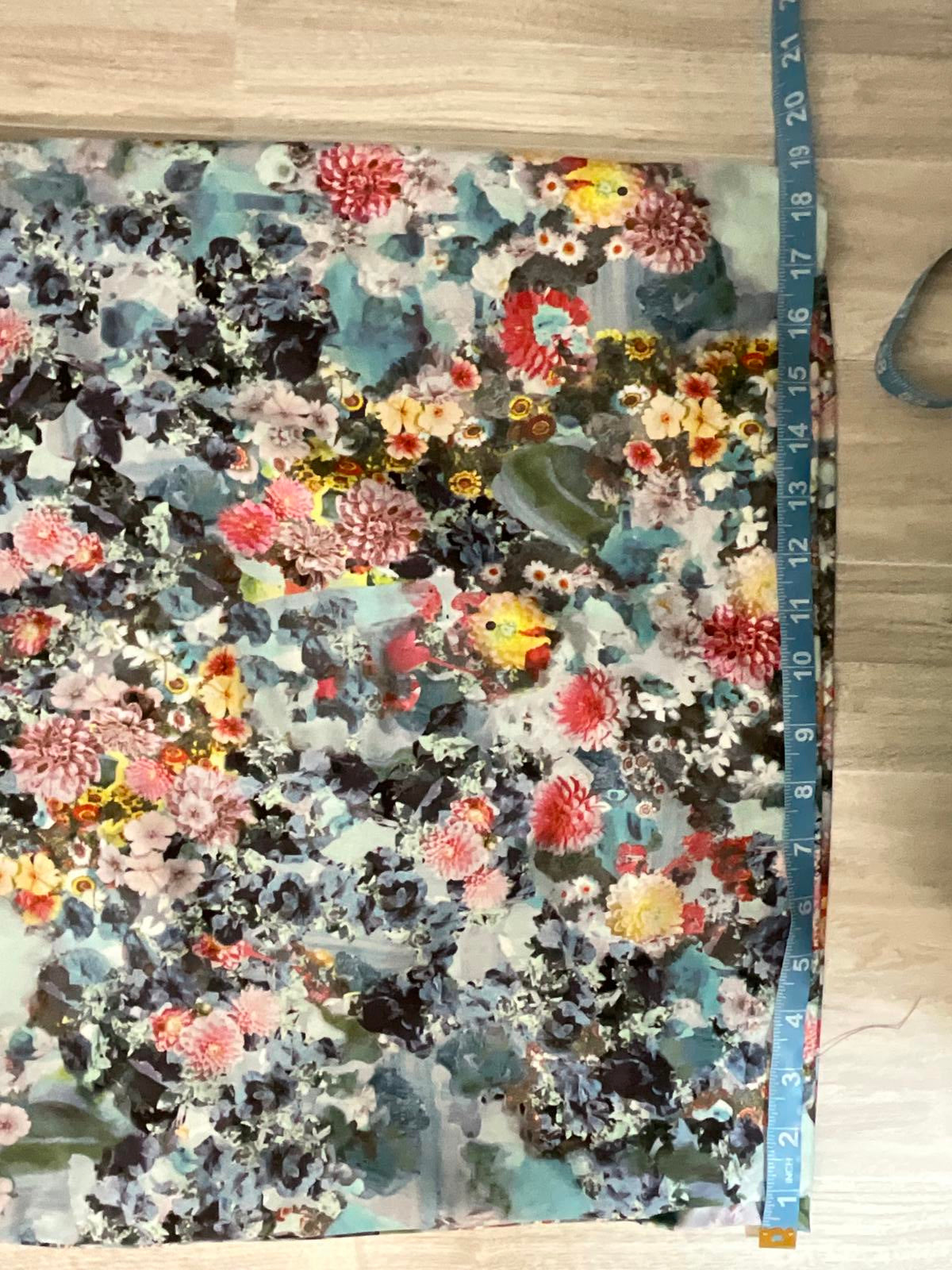 HM Multicolor Floral Skirt Silky Lined Knee Length Size 12 Back Zipper