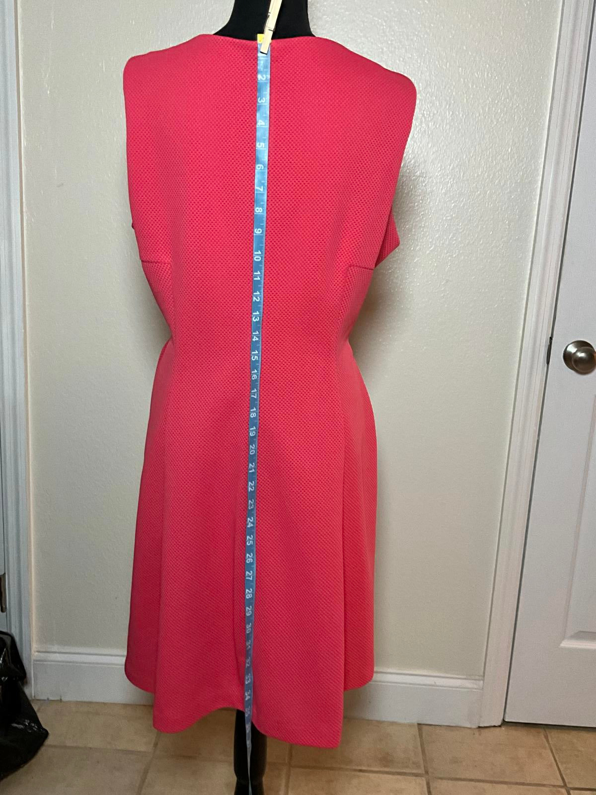 Madison Leigh Salmon Pink Sleeveless Pleated Front Sheath Dress Plus Size 18