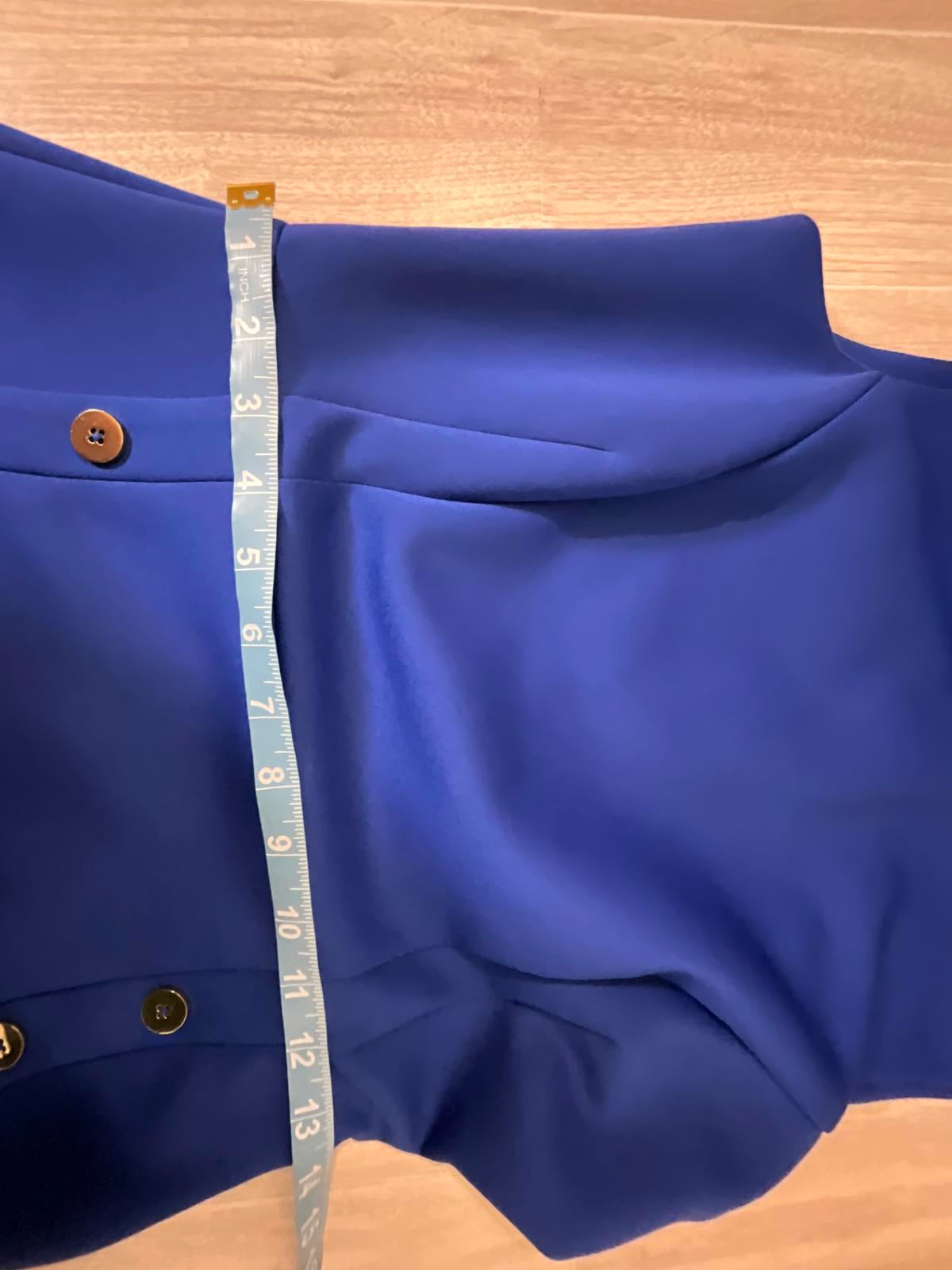 Calvin Klein Royal Blue Sheath Dress With Gold Button Accent Career Luxe