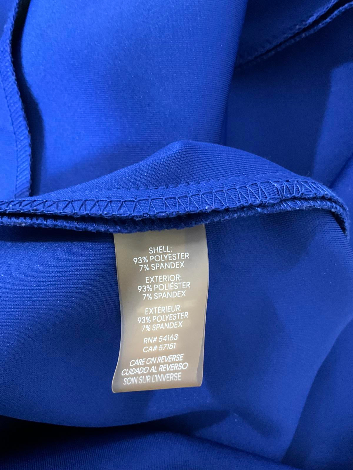 Calvin Klein Royal Blue Sheath Dress With Gold Button Accent Career Luxe