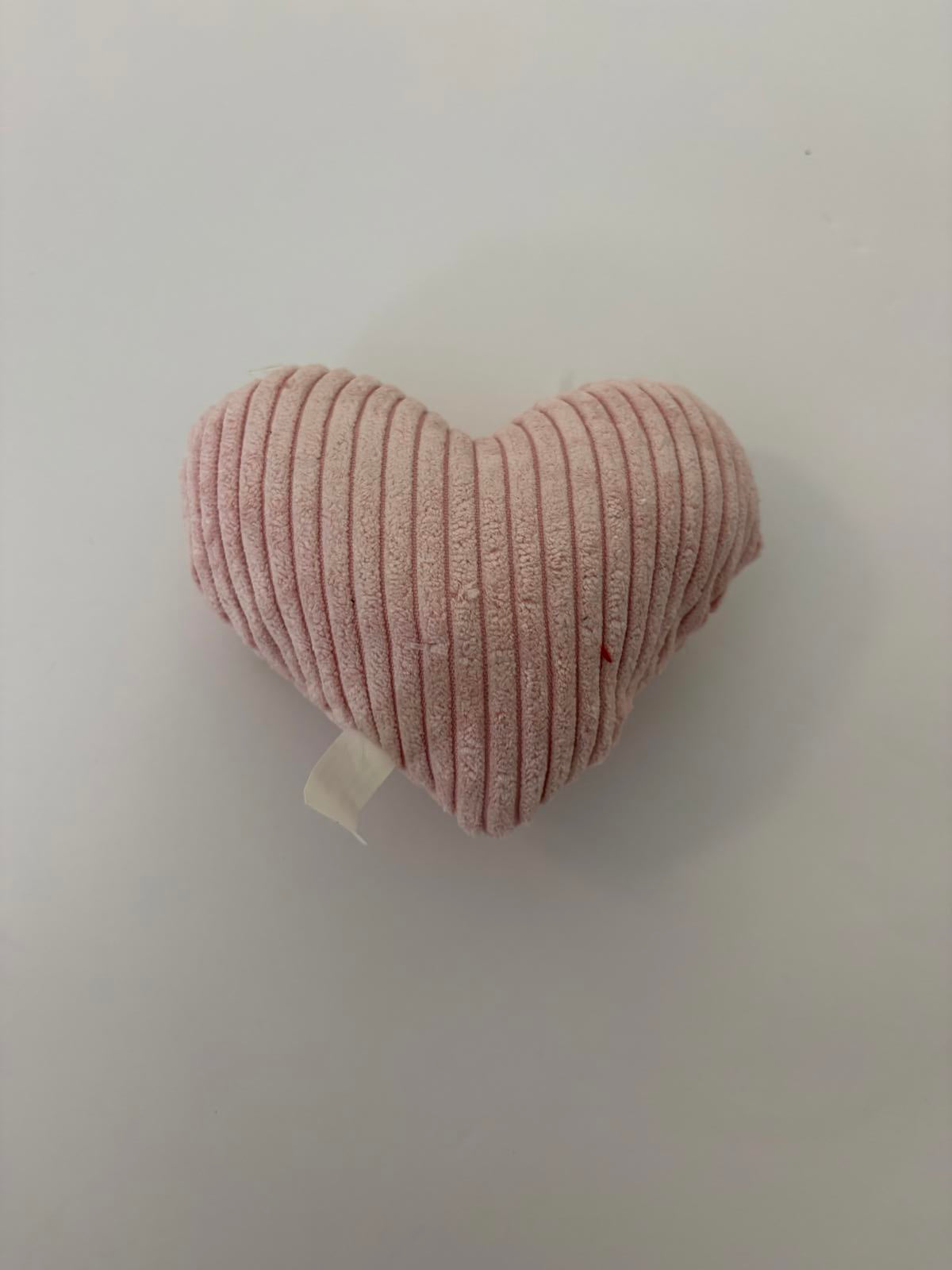 TUFF Toys Pink Corduroy Heart Plush Squeaky Dog Toy