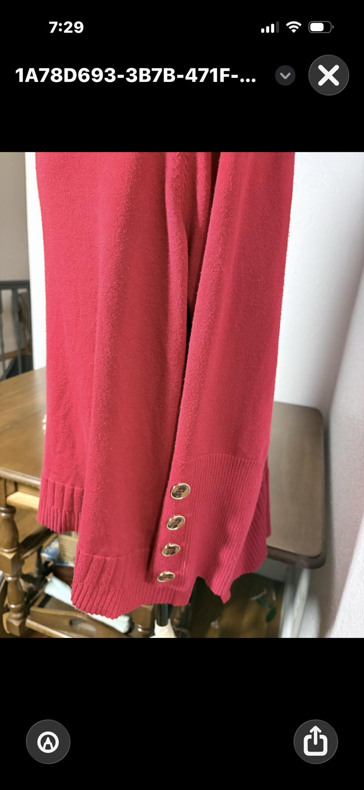 Bright Red Cowl Neck Sweater XL Cozy Valentines Day Ready
