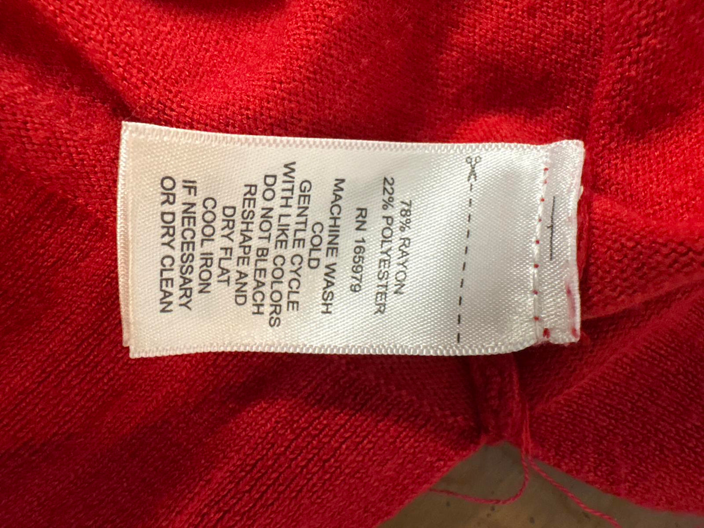 Bright Red Cowl Neck Sweater XL Cozy Valentines Day Ready