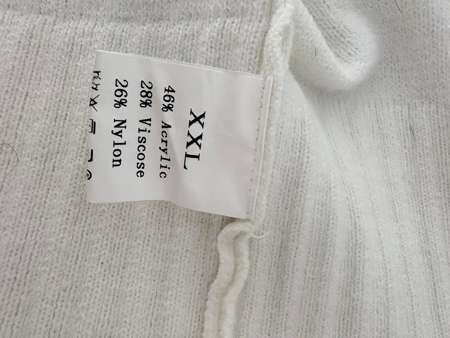 Soft, Cozy White Open Front Knit Cardigan with Pockets Women’s Size XXL