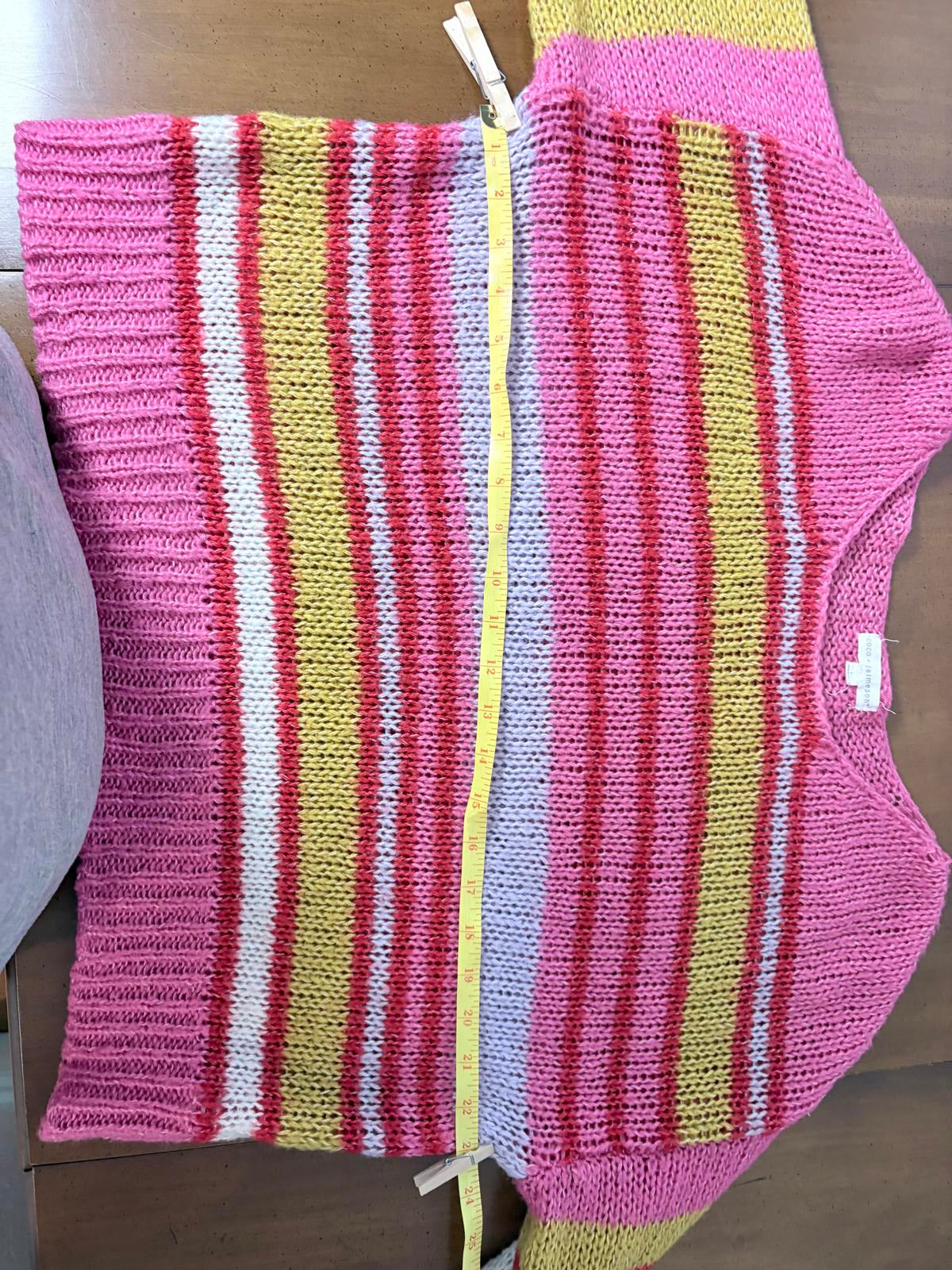 Coco and Jaimeson Colorful and Soft Striped Knit Sweater/Women’s size L
