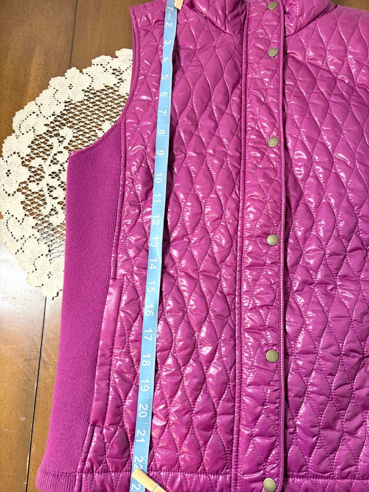 Talbots S Women's Quilted Sleeveless Vest in a raspberry color